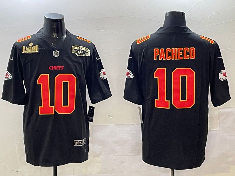 Men Kansas City Chiefs #10 Pacheco Black 2025 Nike Vapor Limited NFL Jersey style 2094->kansas city chiefs->NFL Jersey